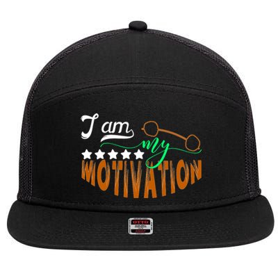 Gym Motivation Apparel 7 Panel Mesh Trucker Snapback Hat