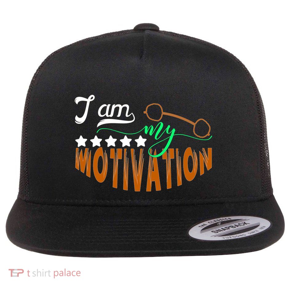 Gym Motivation Apparel Flat Bill Trucker Hat