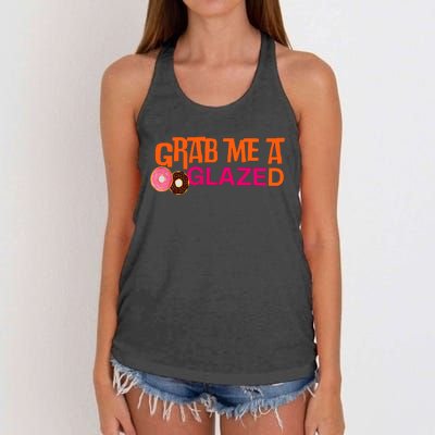 Grab Me A Glazed Funny Doughnut Women's Knotted Racerback Tank