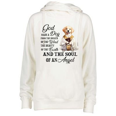 God made a dog from the breath of the wind Womens Funnel Neck Pullover Hood