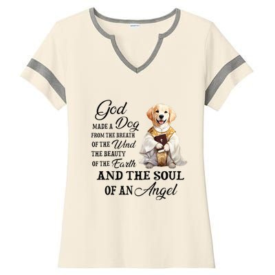 God made a dog from the breath of the wind Ladies Halftime Notch Neck Tee