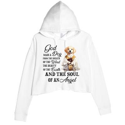 God made a dog from the breath of the wind Crop Fleece Hoodie