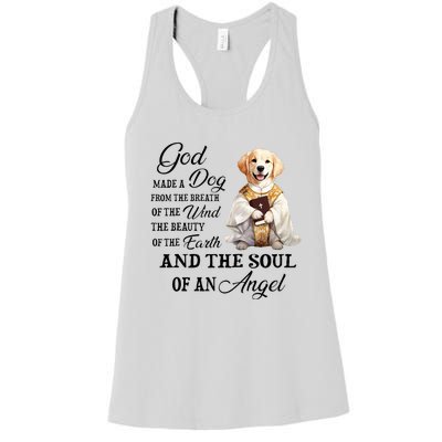 God made a dog from the breath of the wind Women's Racerback Tank