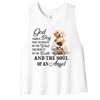 God made a dog from the breath of the wind Women's Racerback Cropped Tank