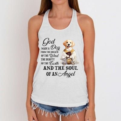 God made a dog from the breath of the wind Women's Knotted Racerback Tank