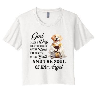 God made a dog from the breath of the wind Women's Crop Top Tee