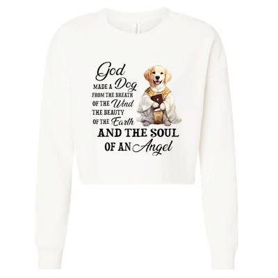 God made a dog from the breath of the wind Cropped Pullover Crew