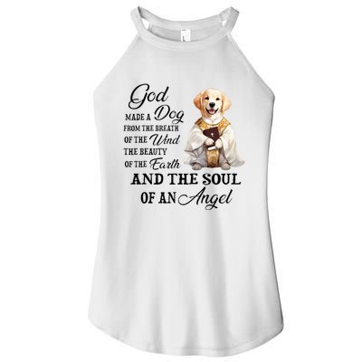 God made a dog from the breath of the wind Women's Perfect Tri Rocker Tank