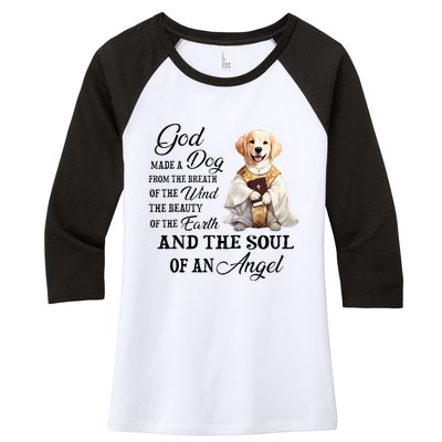 God made a dog from the breath of the wind Women's Tri-Blend 3/4-Sleeve Raglan Shirt