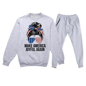 Girl Make America Joyful Again Kamala Harris Tim Walz Waltz 2024 Joyful Warriors Premium Crewneck Sweatsuit Set