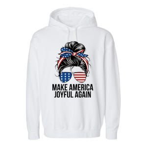 Girl Make America Joyful Again Kamala Harris Tim Walz Waltz 2024 Joyful Warriors Garment-Dyed Fleece Hoodie