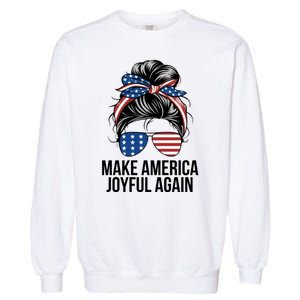 Girl Make America Joyful Again Kamala Harris Tim Walz Waltz 2024 Joyful Warriors Garment-Dyed Sweatshirt