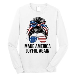 Girl Make America Joyful Again Kamala Harris Tim Walz Waltz 2024 Joyful Warriors Long Sleeve Shirt