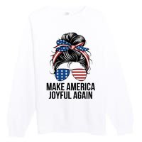 Girl Make America Joyful Again Kamala Harris Tim Walz Waltz 2024 Joyful Warriors Premium Crewneck Sweatshirt