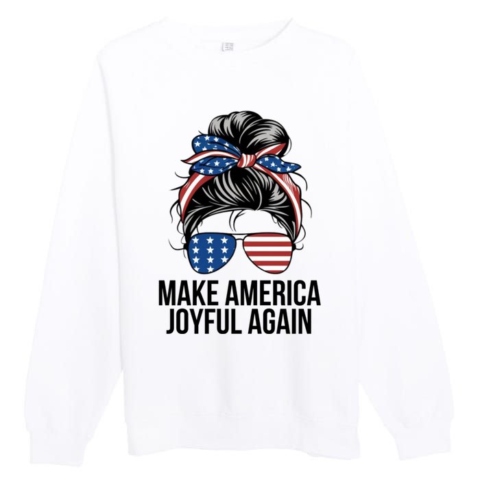 Girl Make America Joyful Again Kamala Harris Tim Walz Waltz 2024 Joyful Warriors Premium Crewneck Sweatshirt