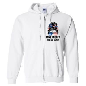 Girl Make America Joyful Again Kamala Harris Tim Walz Waltz 2024 Joyful Warriors Full Zip Hoodie