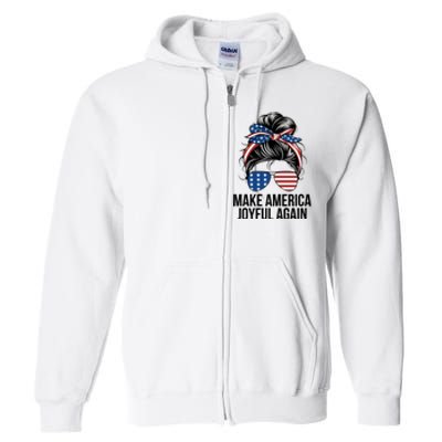 Girl Make America Joyful Again Kamala Harris Tim Walz Waltz 2024 Joyful Warriors Full Zip Hoodie