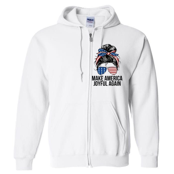 Girl Make America Joyful Again Kamala Harris Tim Walz Waltz 2024 Joyful Warriors Full Zip Hoodie