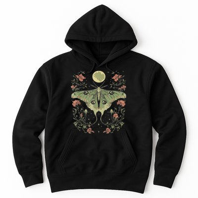Goblincore Moth And Butterfly Moonphases Flowers Cottagecore Hoodie