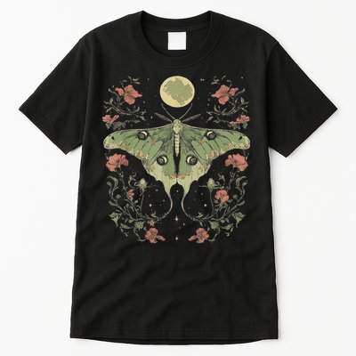Goblincore Moth And Butterfly Moonphases Flowers Cottagecore Tall T-Shirt
