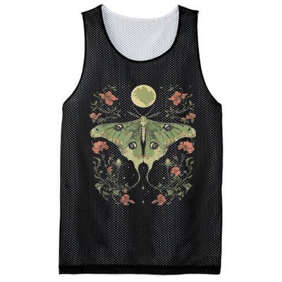 Goblincore Moth And Butterfly Moonphases Flowers Cottagecore Mesh Reversible Basketball Jersey Tank