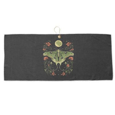 Goblincore Moth And Butterfly Moonphases Flowers Cottagecore Large Microfiber Waffle Golf Towel