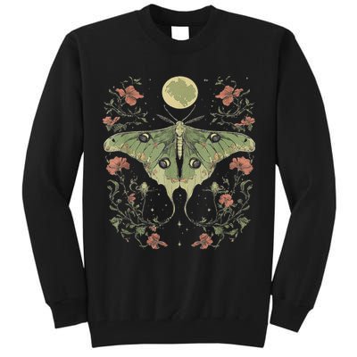 Goblincore Moth And Butterfly Moonphases Flowers Cottagecore Tall Sweatshirt