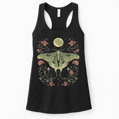 Goblincore Moth And Butterfly Moonphases Flowers Cottagecore Womens Tank Top