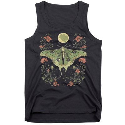 Goblincore Moth And Butterfly Moonphases Flowers Cottagecore Tank Top