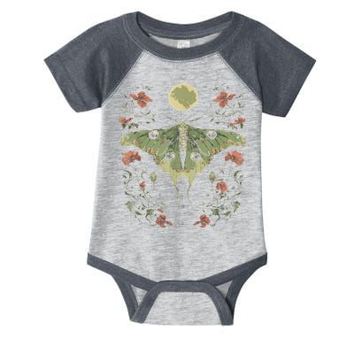 Goblincore Moth And Butterfly Moonphases Flowers Cottagecore Infant Baby Jersey Bodysuit