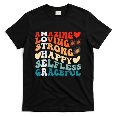 Groovy Mother Amazing Loving Strong Happy Selfless Graceful T-Shirt