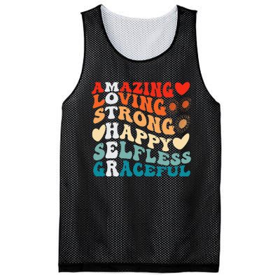 Groovy Mother Amazing Loving Strong Happy Selfless Graceful Mesh Reversible Basketball Jersey Tank