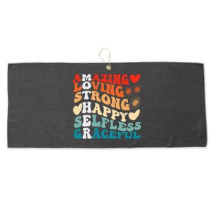 Groovy Mother Amazing Loving Strong Happy Selfless Graceful Large Microfiber Waffle Golf Towel