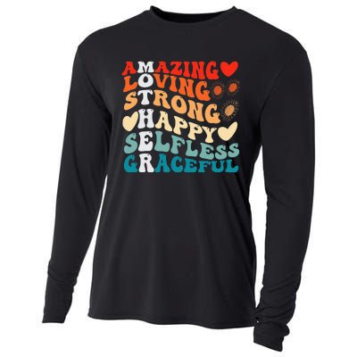 Groovy Mother Amazing Loving Strong Happy Selfless Graceful Cooling Performance Long Sleeve Crew