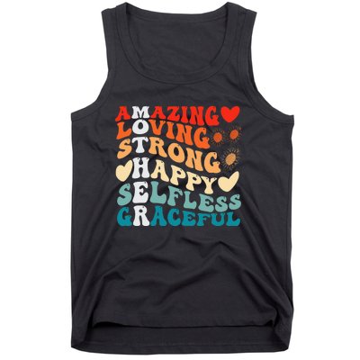 Groovy Mother Amazing Loving Strong Happy Selfless Graceful Tank Top