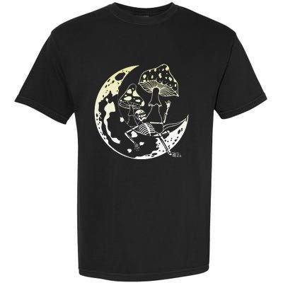 Goblincore Moon Aesthetic Mushroom Skeleton Garment-Dyed Heavyweight T-Shirt