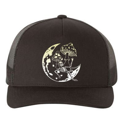 Goblincore Moon Aesthetic Mushroom Skeleton Yupoong Adult 5-Panel Trucker Hat