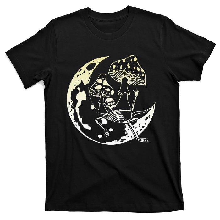 Goblincore Moon Aesthetic Mushroom Skeleton T-Shirt