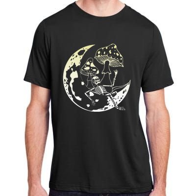 Goblincore Moon Aesthetic Mushroom Skeleton Adult ChromaSoft Performance T-Shirt