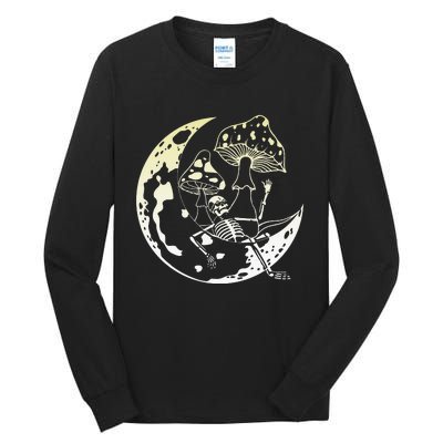 Goblincore Moon Aesthetic Mushroom Skeleton Tall Long Sleeve T-Shirt