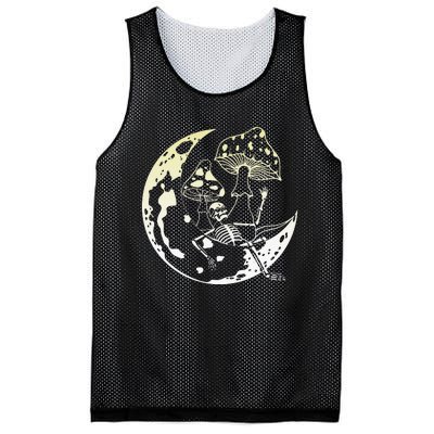 Goblincore Moon Aesthetic Mushroom Skeleton Mesh Reversible Basketball Jersey Tank