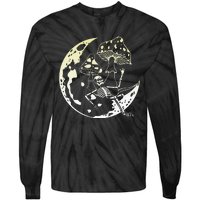 Goblincore Moon Aesthetic Mushroom Skeleton Tie-Dye Long Sleeve Shirt