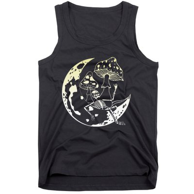 Goblincore Moon Aesthetic Mushroom Skeleton Tank Top