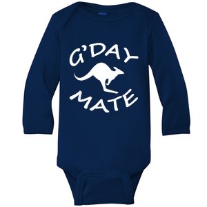 GDay Mate Australian Australia Land Down Under Baby Long Sleeve Bodysuit