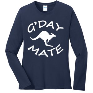 GDay Mate Australian Australia Land Down Under Ladies Long Sleeve Shirt