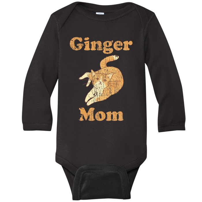 Ginger Mom Adorable Cat Feline Lover Cat Mom Baby Long Sleeve Bodysuit