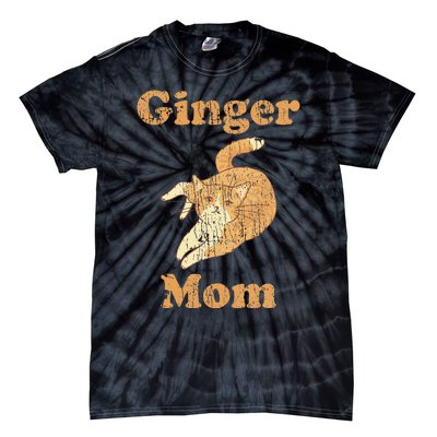 Ginger Mom Adorable Cat Feline Lover Cat Mom Tie-Dye T-Shirt