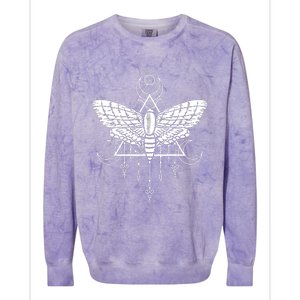 Goth Moth And Crescent Moon Creepy Colorblast Crewneck Sweatshirt