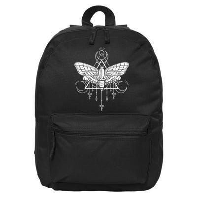 Goth Moth And Crescent Moon Creepy 16 in Basic Backpack