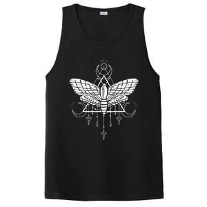 Goth Moth And Crescent Moon Creepy PosiCharge Competitor Tank